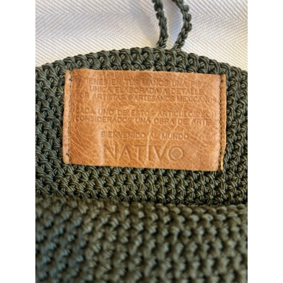 Nativo Macrame Crochet Round Crossbody Handbag Aztec Strap Southwest Fringe - Picture 7 of 11